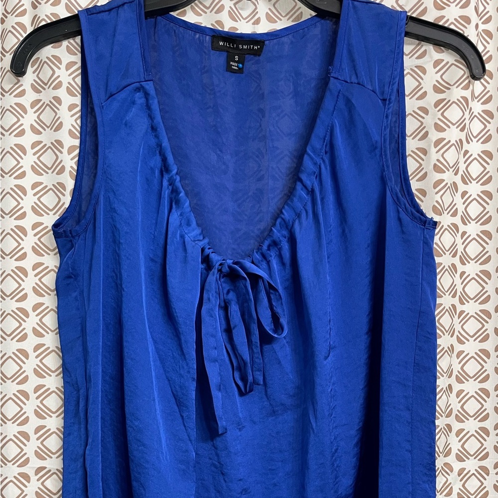 Willi Smith Blue Polyester Tank Top Camisole Size Small